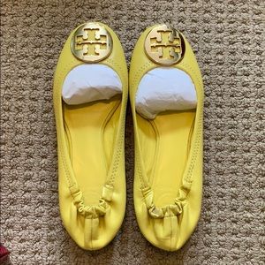 Yellow Tory Burch flats